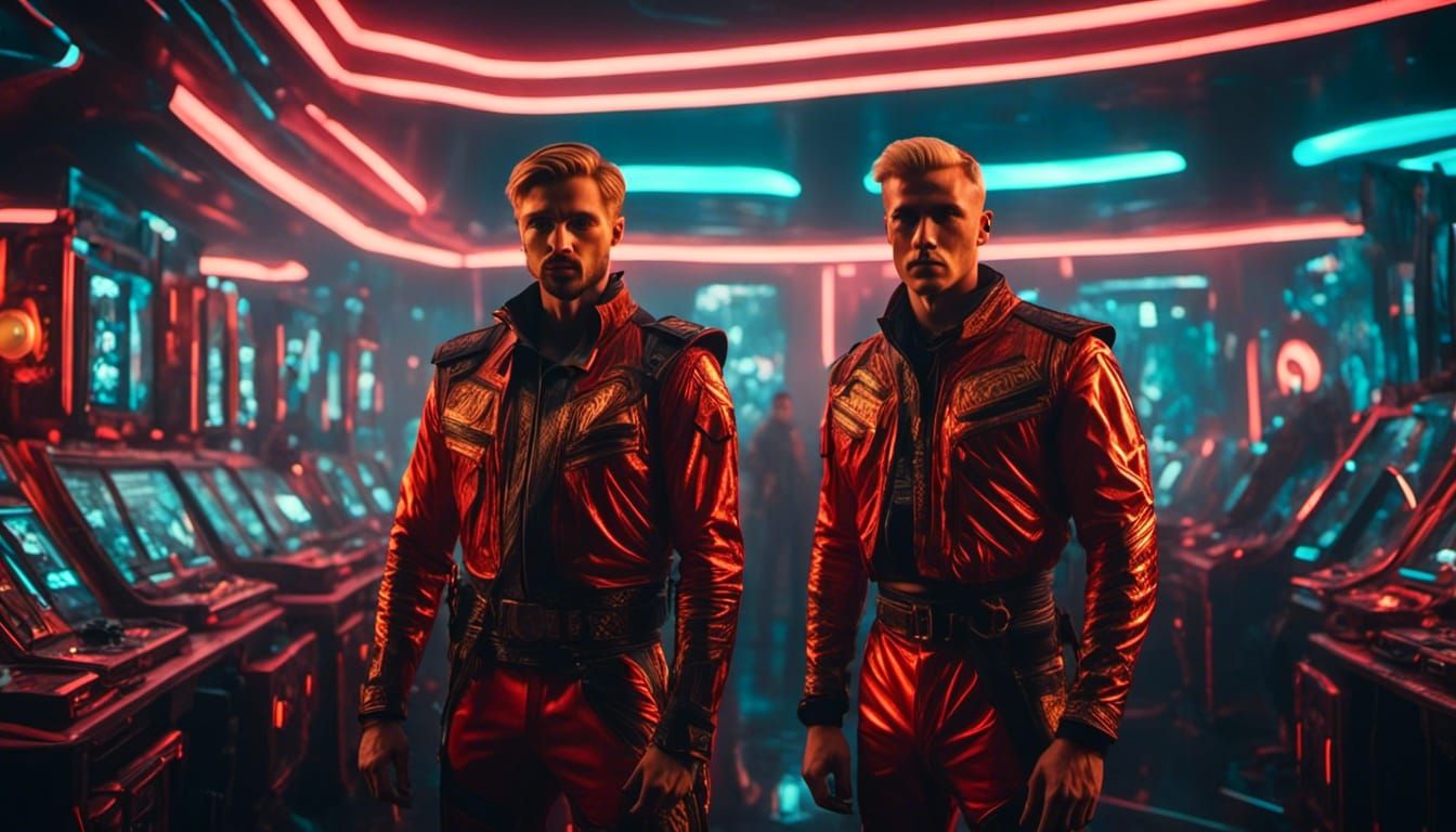 <lora:illusional:1.0> <lora:Hermoso:1.0> "Flash Gordon", Cinematic film still, shot on v-raptor XL, film grain, vignette, color graded, post...