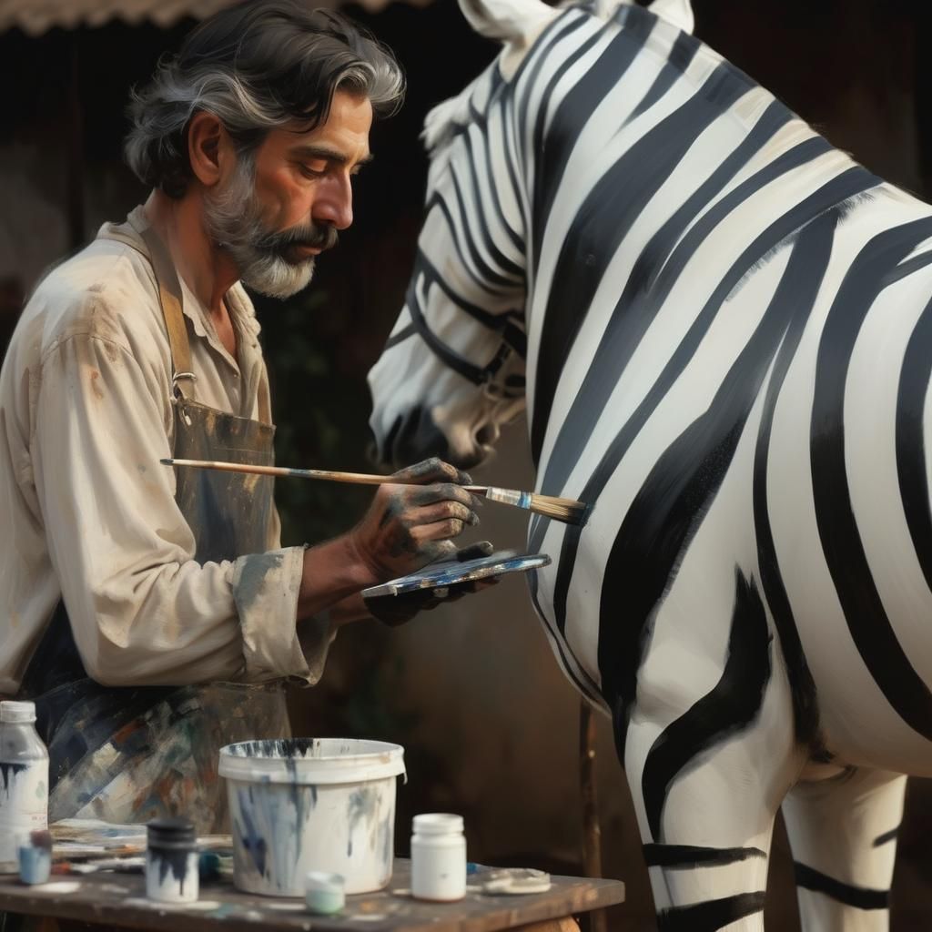 Zebramaker; painting stripes  by @MissVormt