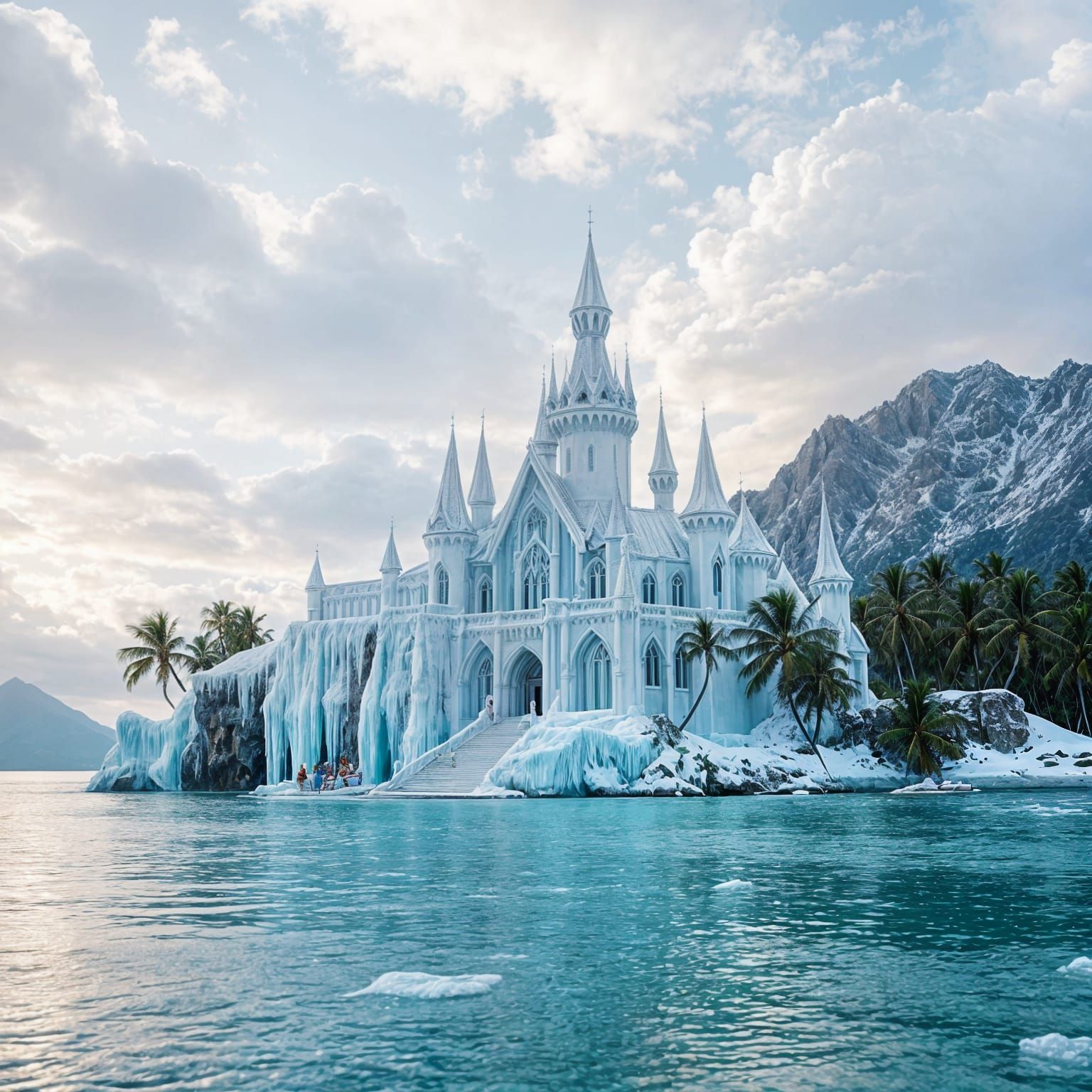 Ice castle on a tropical island 🏝 🌴   by @Renda