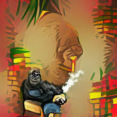 gorilla with a cigar digital illustration