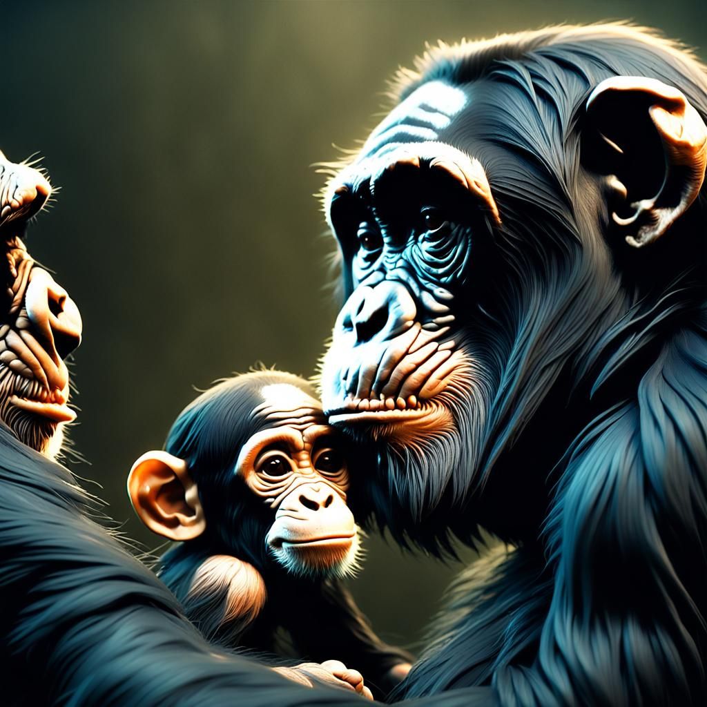 Baby Chimp - AI Generated Artwork - NightCafe Creator