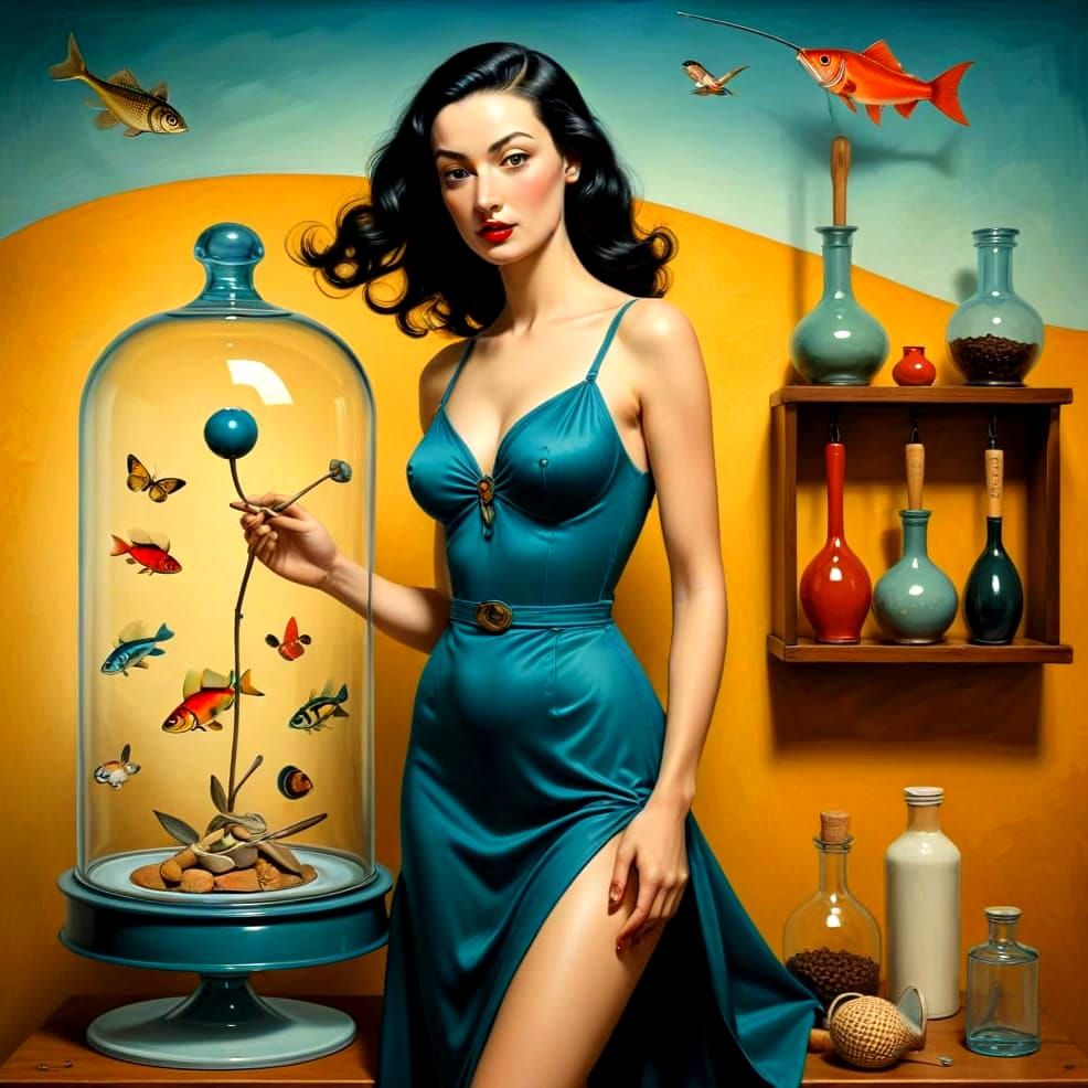 Surrealistic Beauty in Vibrant, High-Contrast Scene