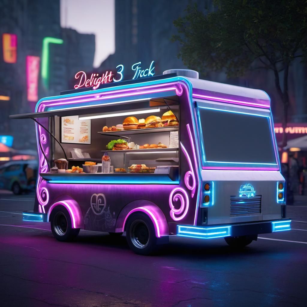 Futuristic Food Truck - AI Generated Artwork - NightCafe Creator