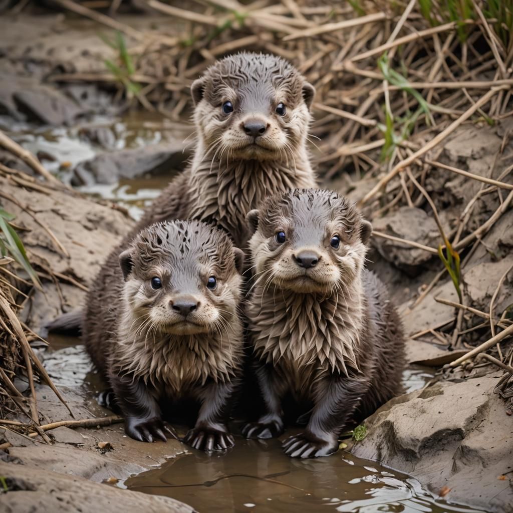 Otter pups  by @Carol B