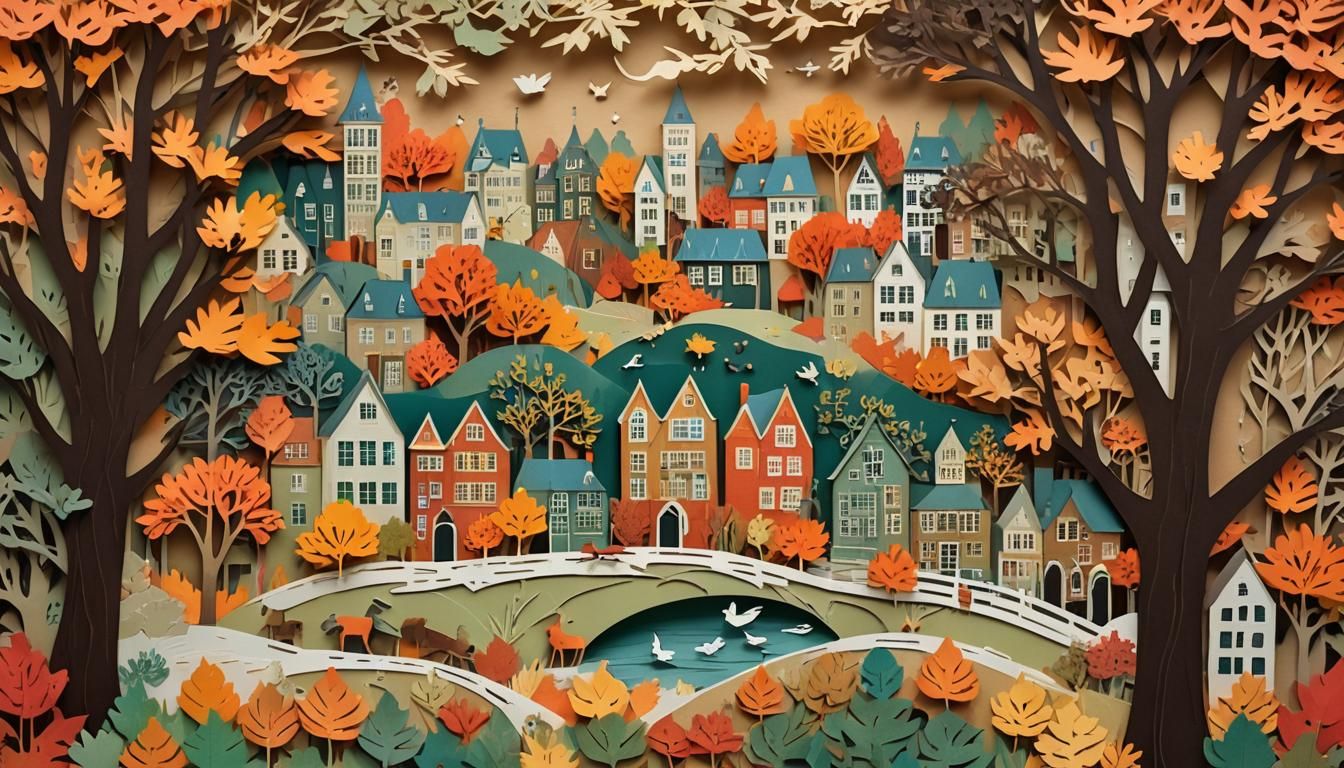 Autumn Small City Scape
