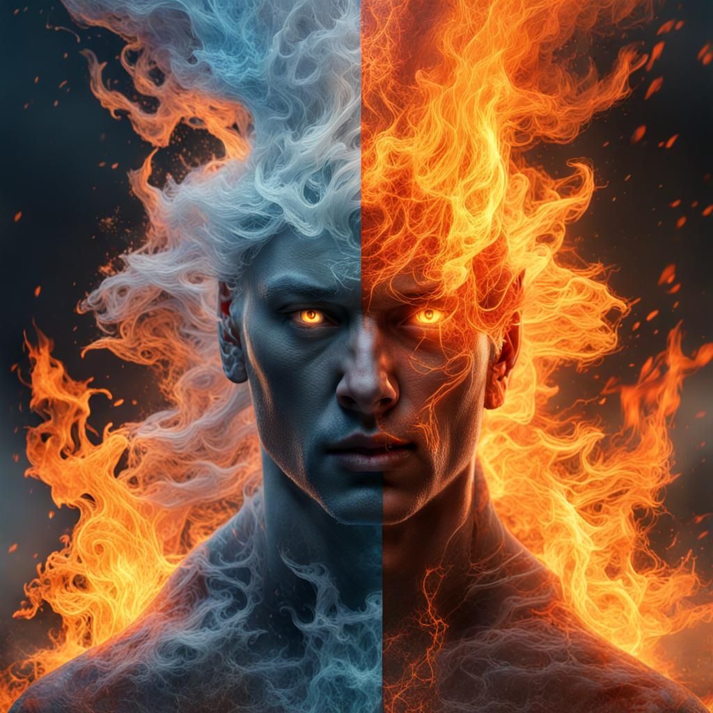 Fire and ice - AI Generated Artwork - NightCafe Creator