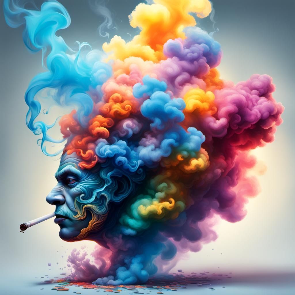 a puff of smoke