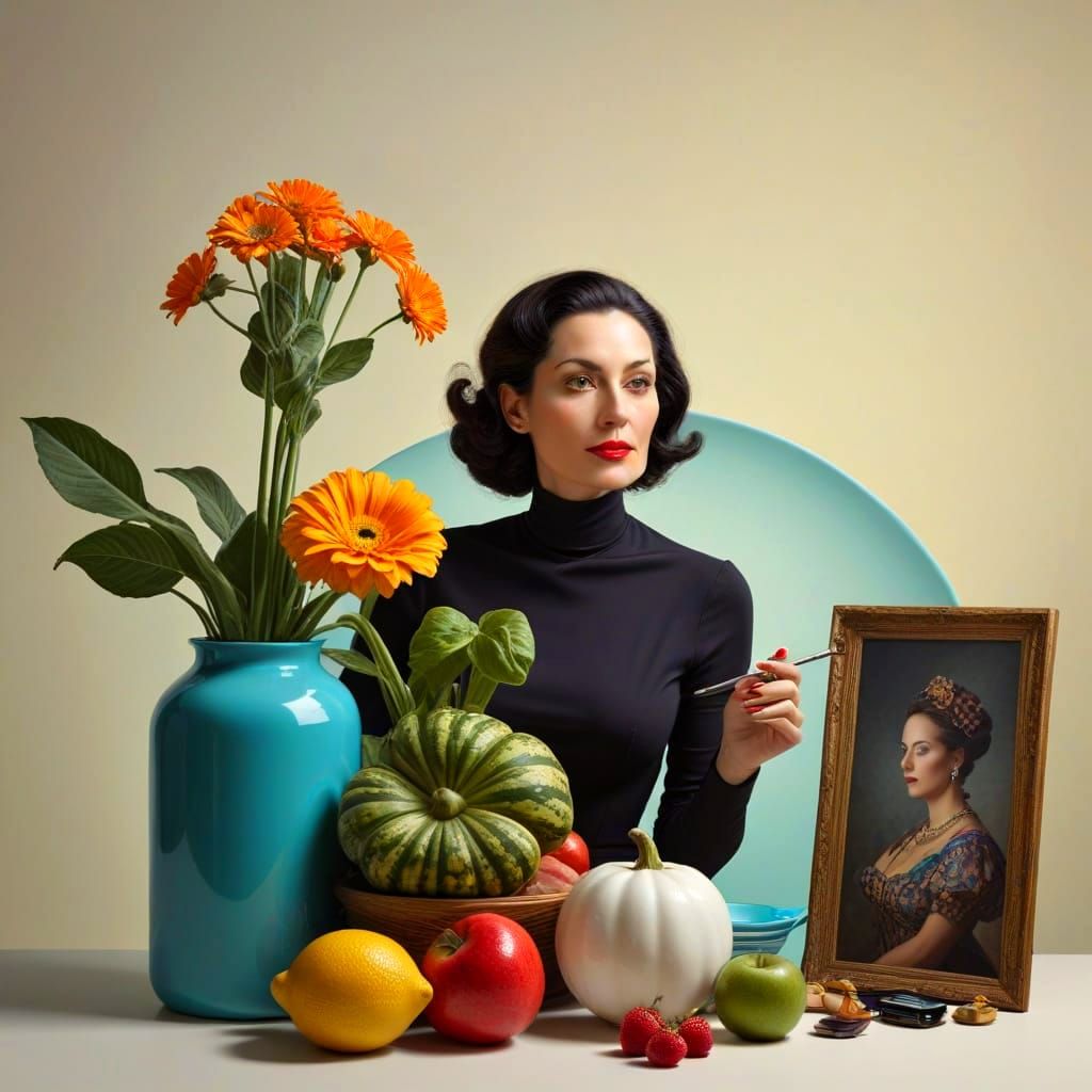 Surreal Hyperrealistic Still Life of Elegant Lady