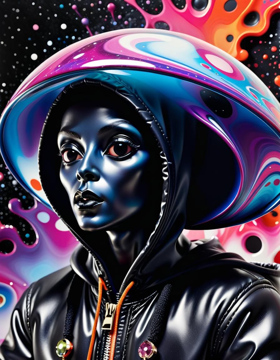 Hooded alien creature