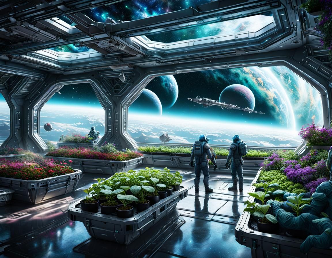 gardening on a spaceship  by @twilightveil
