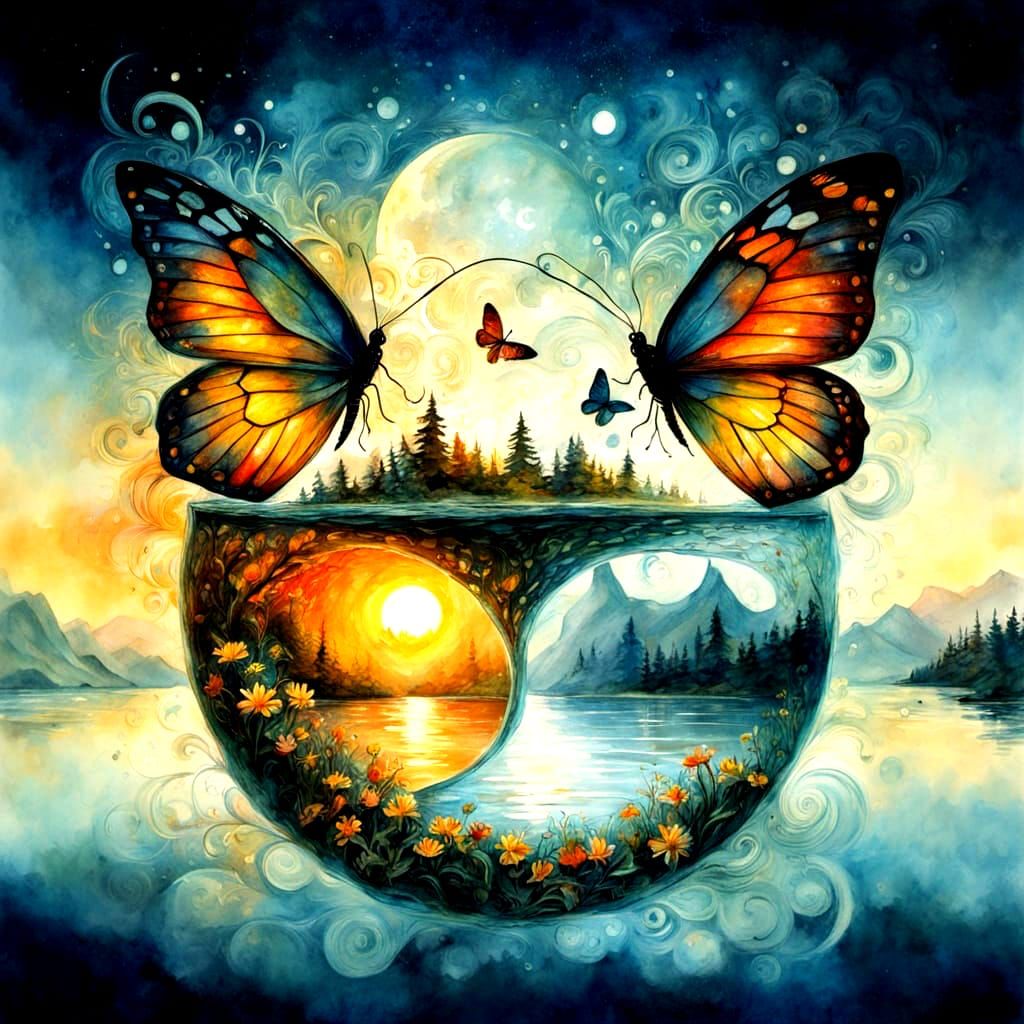 Floating butterfly island