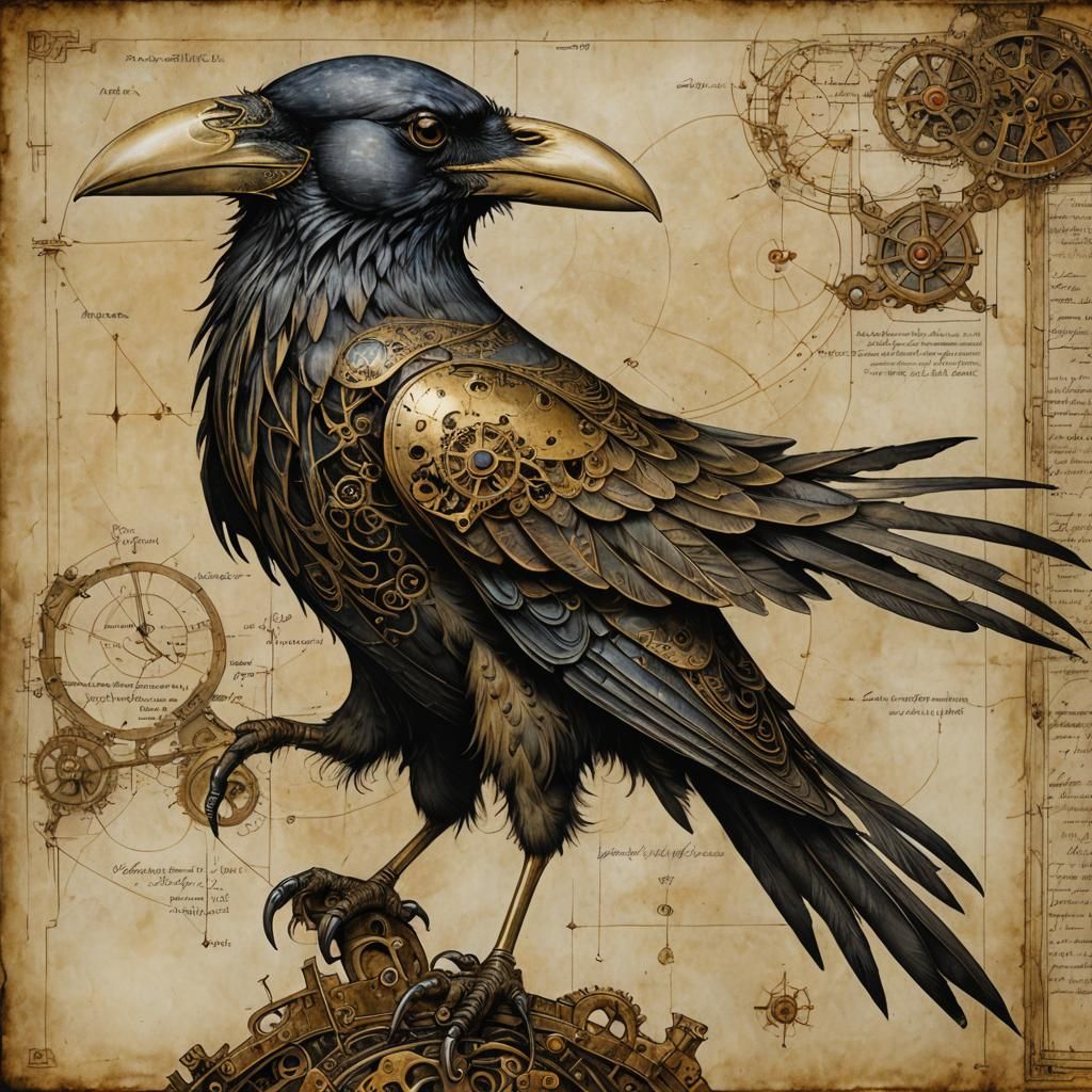 Leonardo's Mechanical Raven 2 - AI Generated Artwork - NightCafe Creator