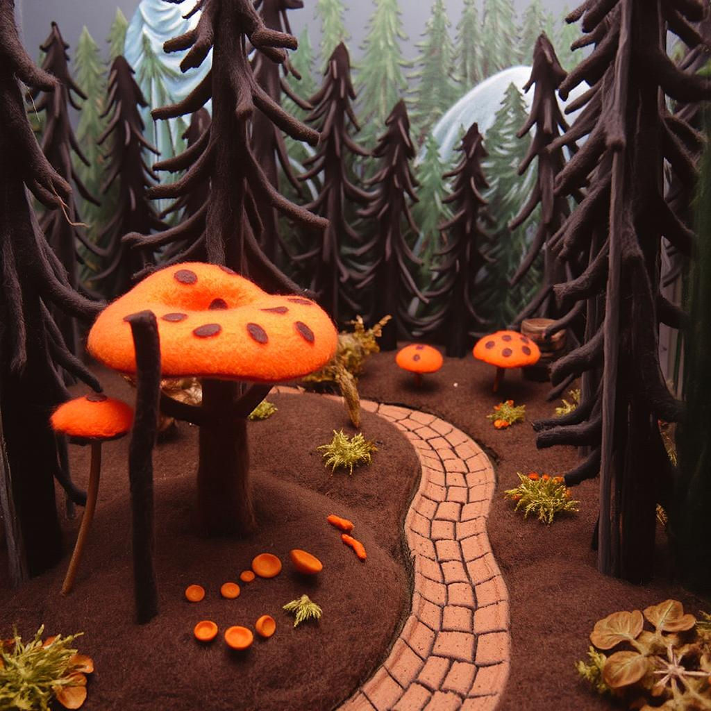 Mushroom Forest Felt Miniature