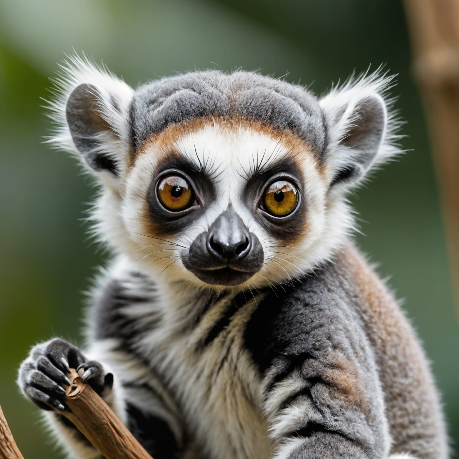 Adorable Little Lemur Portrait