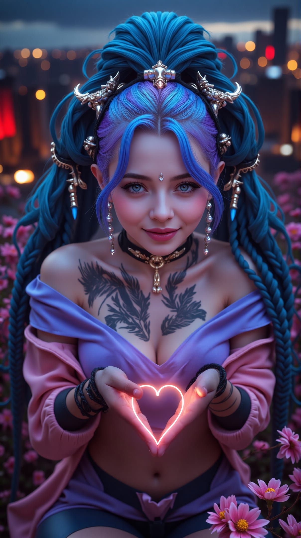 Giving Love in the Flower Field