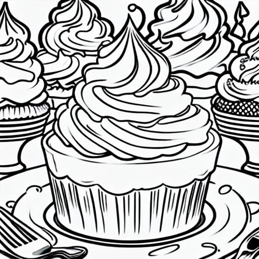 Strawberry Cheesecake, coloring_book line art, colouring in ...