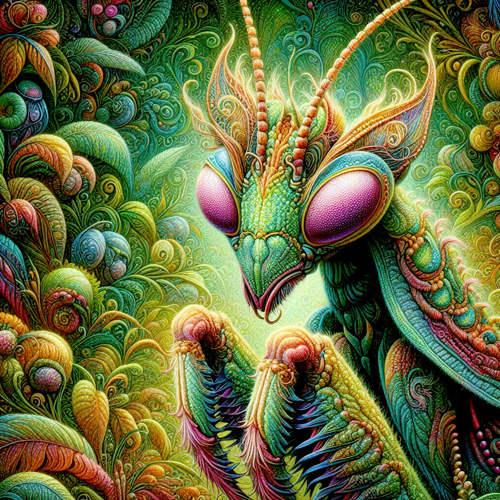 Felted fantasy mantis