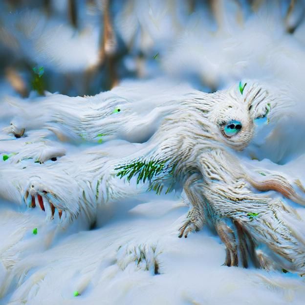 Snowy forest creature 8k resolution