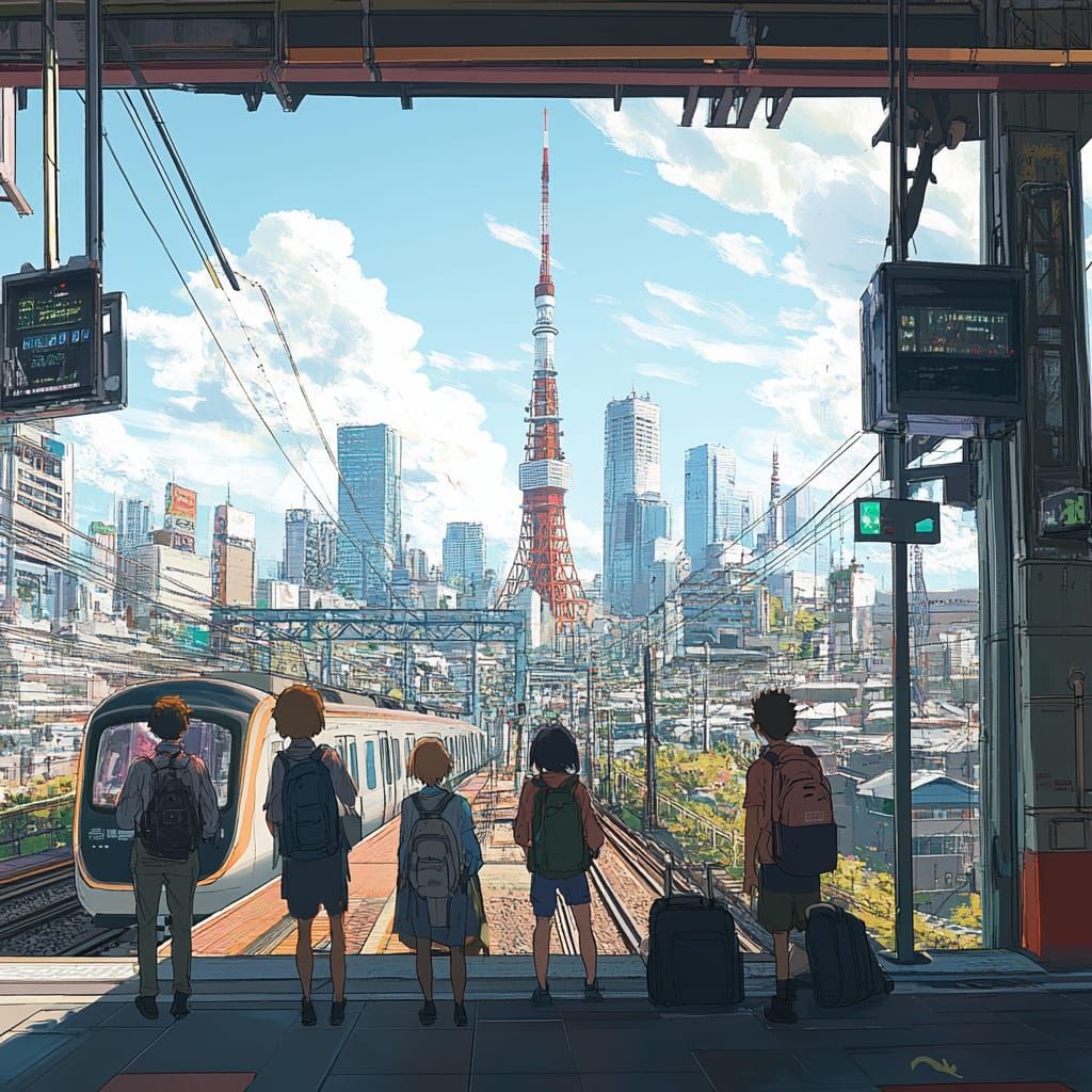 cityscape anime style