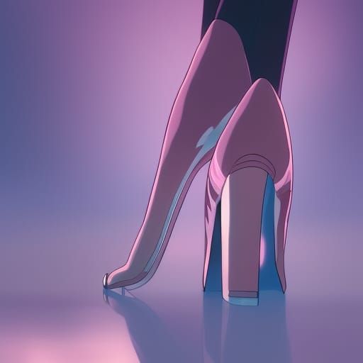 high heels shiny silver pink