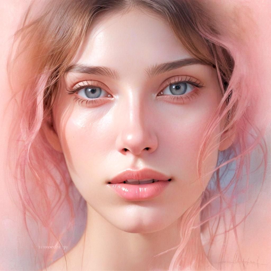 Ethereal Portrait in Watercolor Style with Soft Lighting