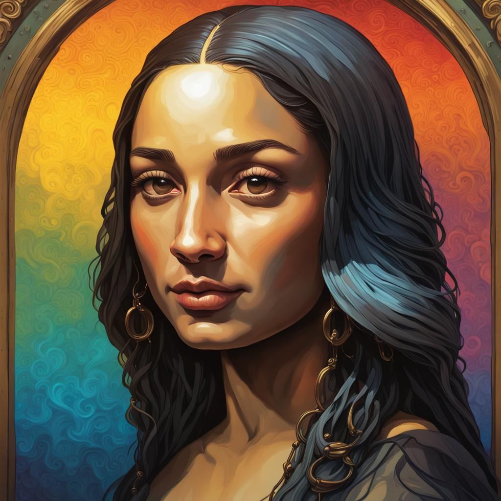 Black Mona lisa with locks