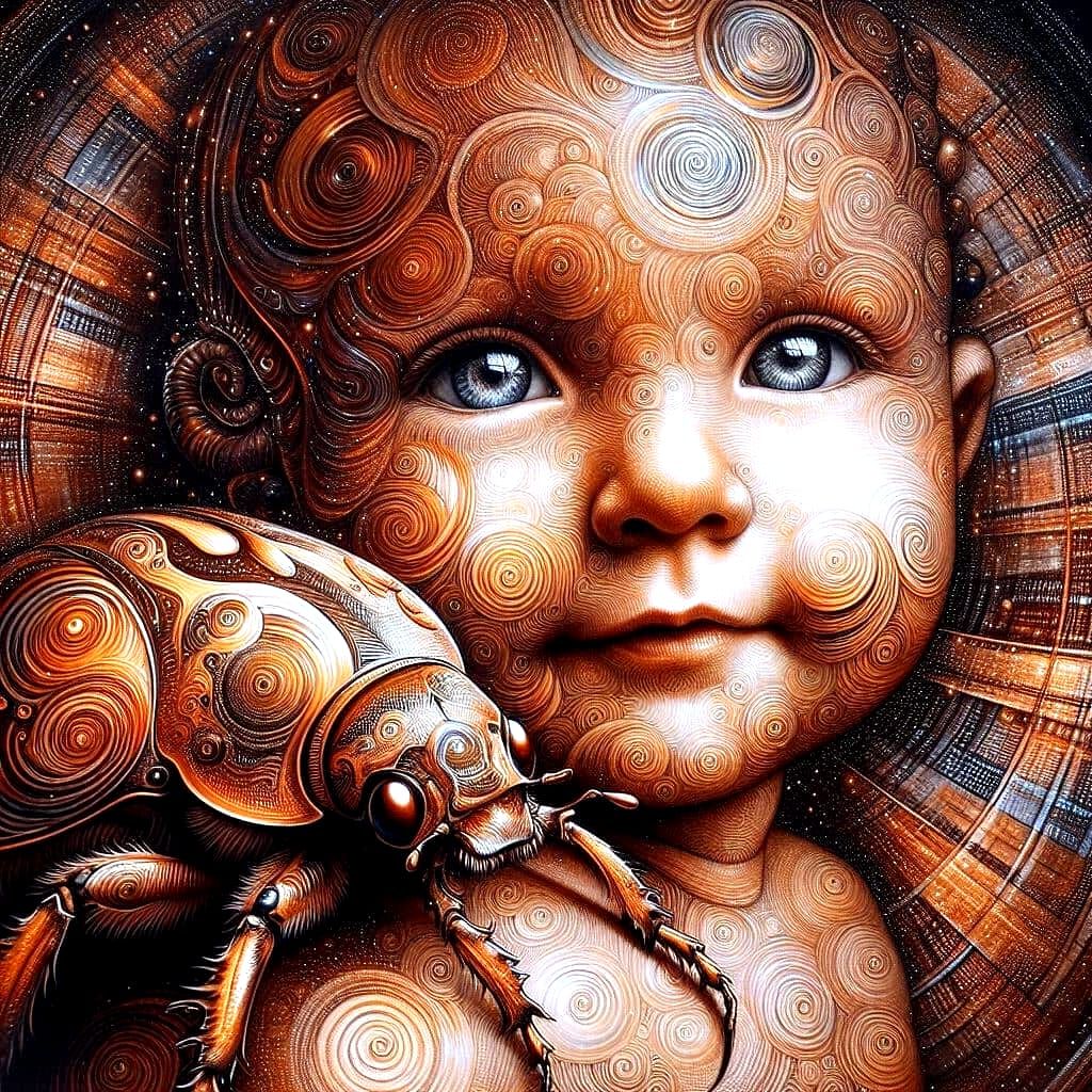 Beautiful Baby And Beetle....