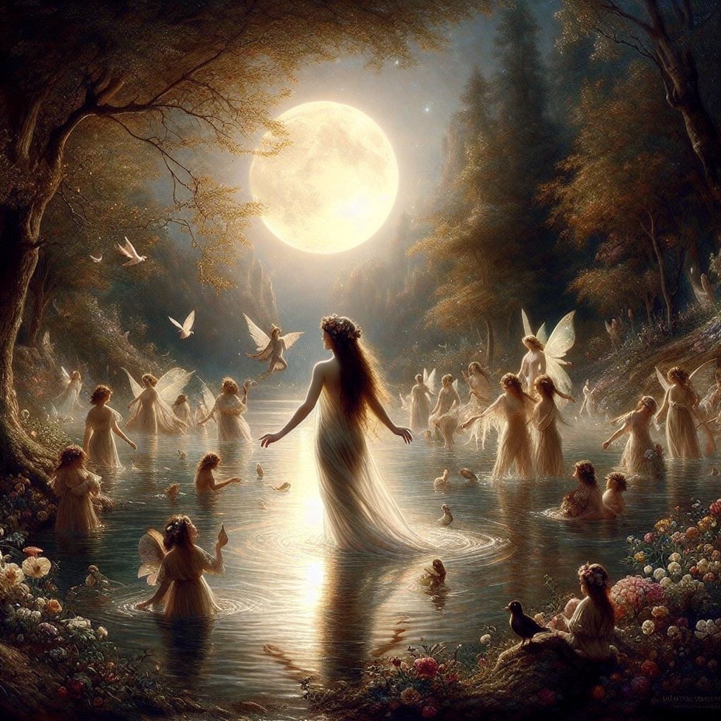 Fairies and elves in the woodlands