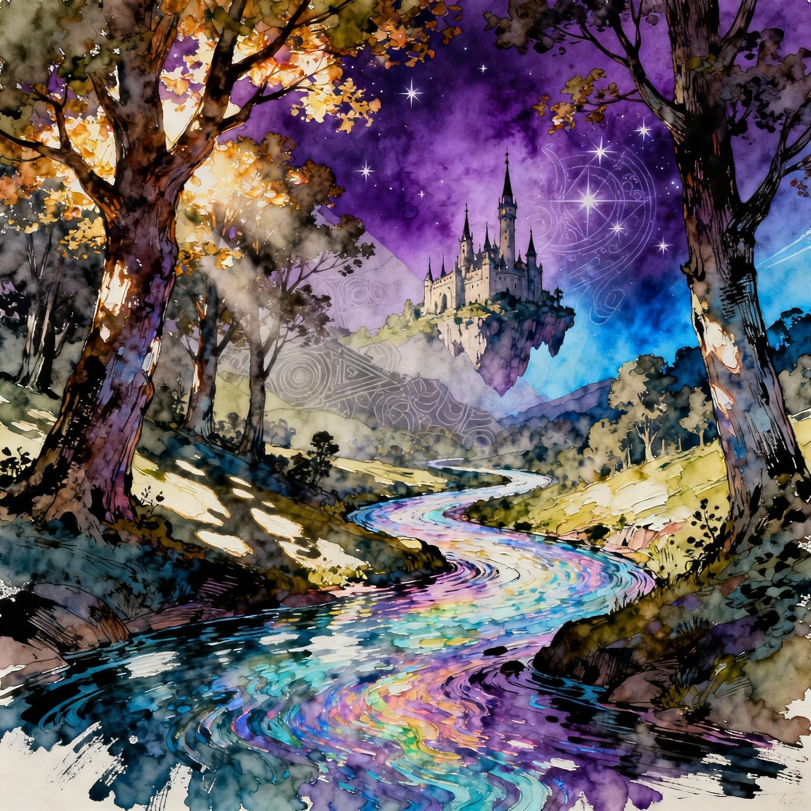 Magical Landscape in Double Exposure Style