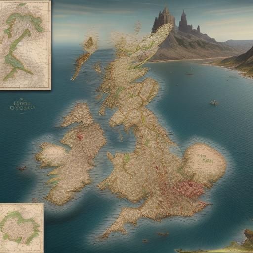 Annotated map of Great Britain - AI Generated Artwork - NightCafe Creator