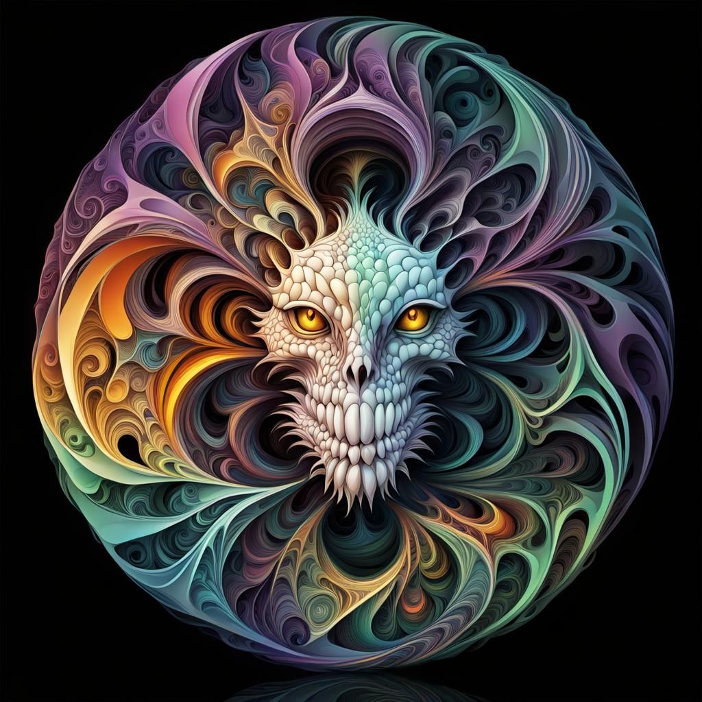 venomize, abstract vector fractal, wave function, Zentangle,...