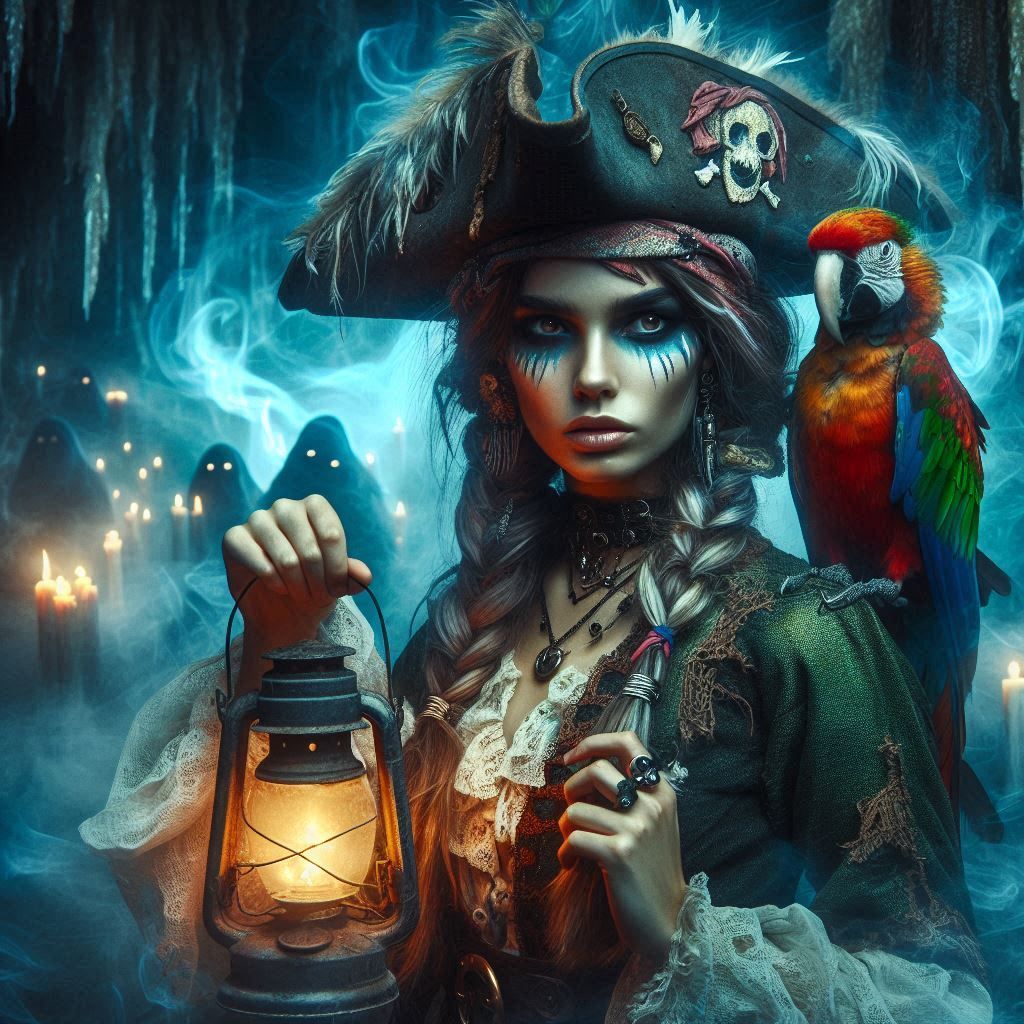 Pirate queen Scarletta Stormbane, Parrot Rico & the ghostly apparitions