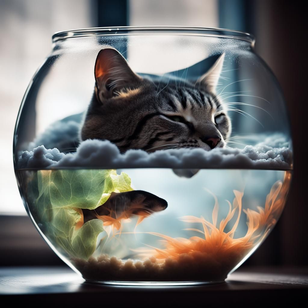 Cat Fish Bowl3 AI Generated Artwork NightCafe Creator