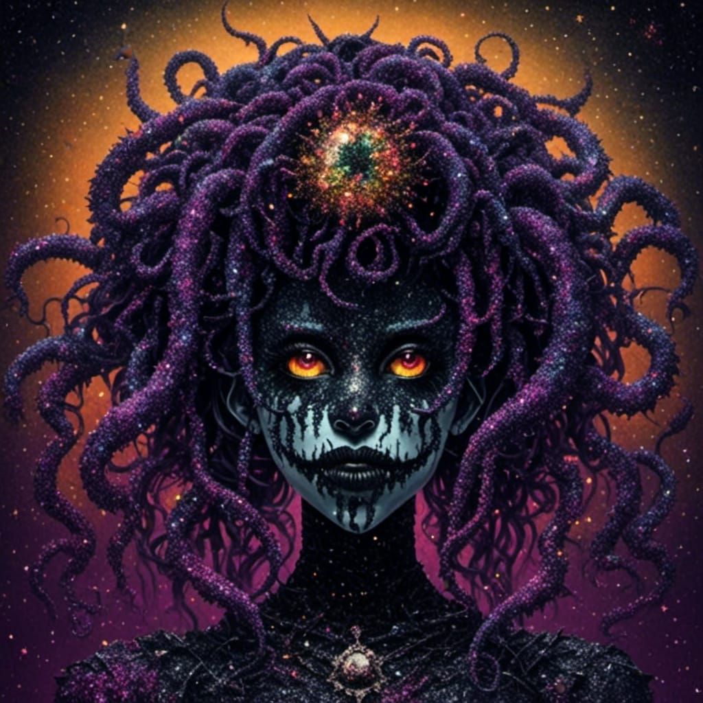 <lora:GlitterGore:1.0> Medusa 
