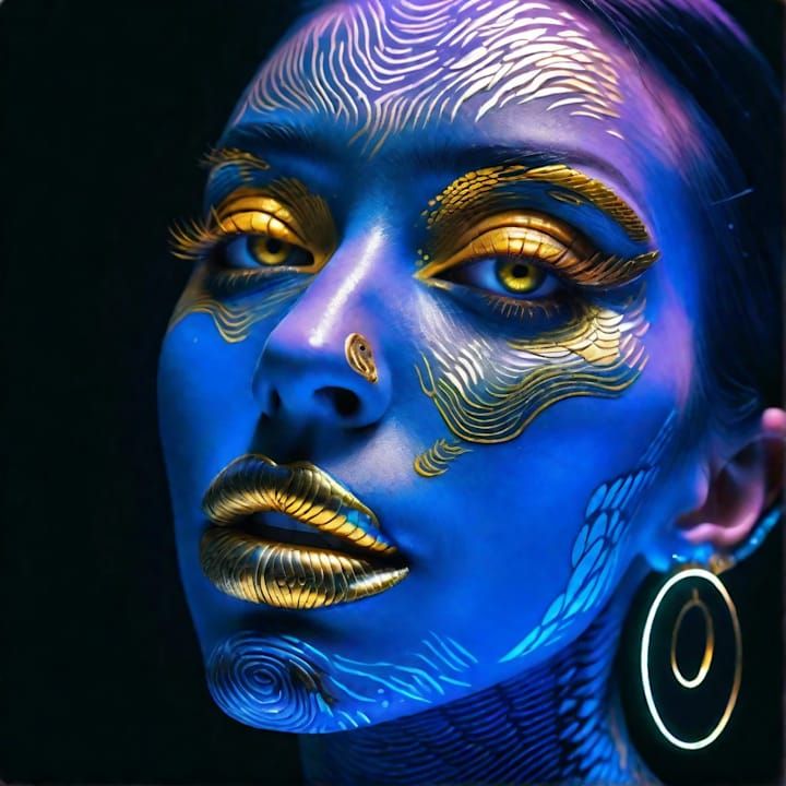 Face Painting - "Blue and Gold"