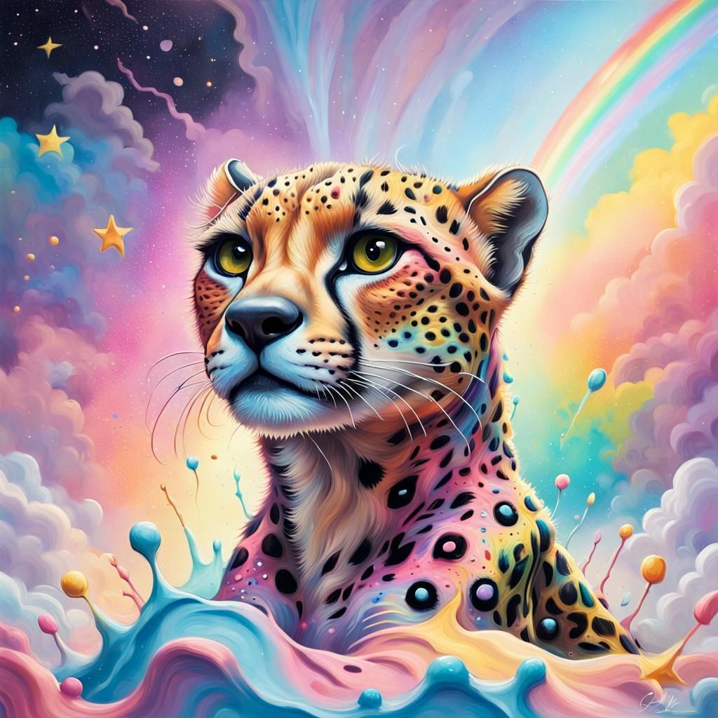Pastel cute galaxy cheetah