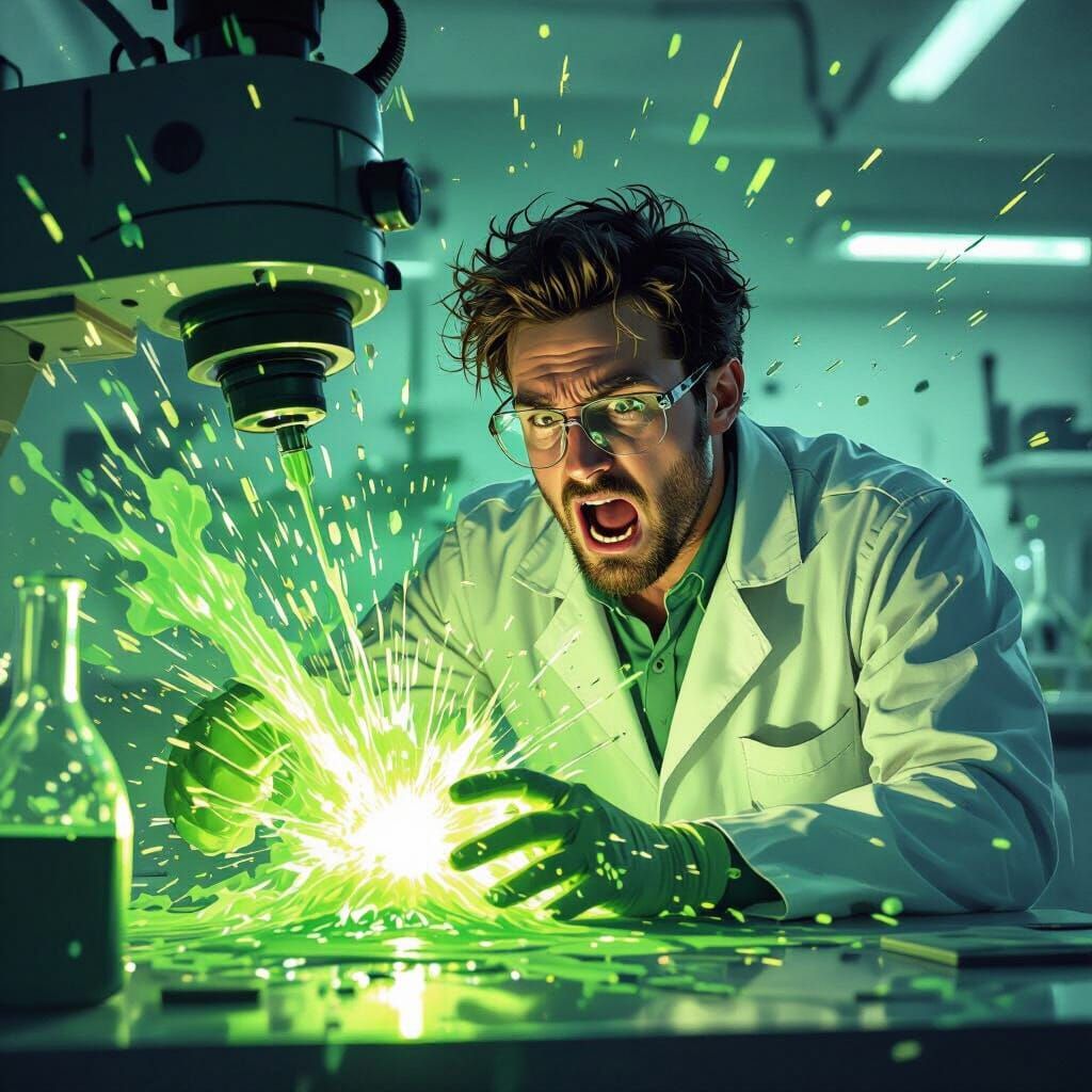 Scientist's Terrified Reaction to Lab Explosion