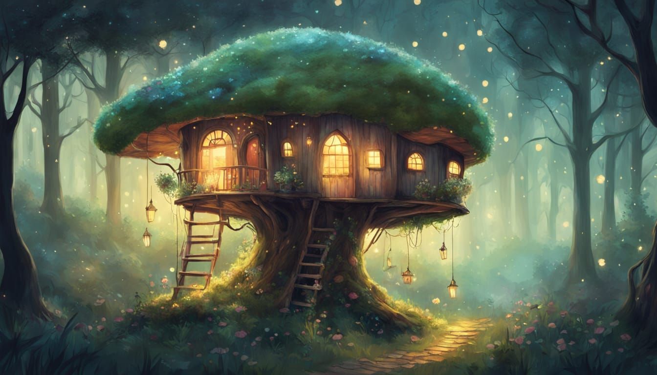 overgrown treehouse