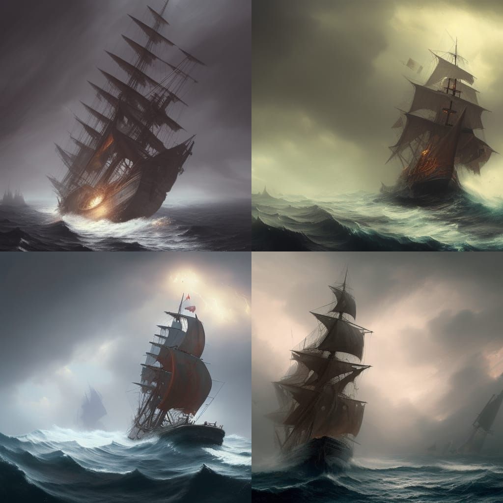 Sailing Ship in a Storm