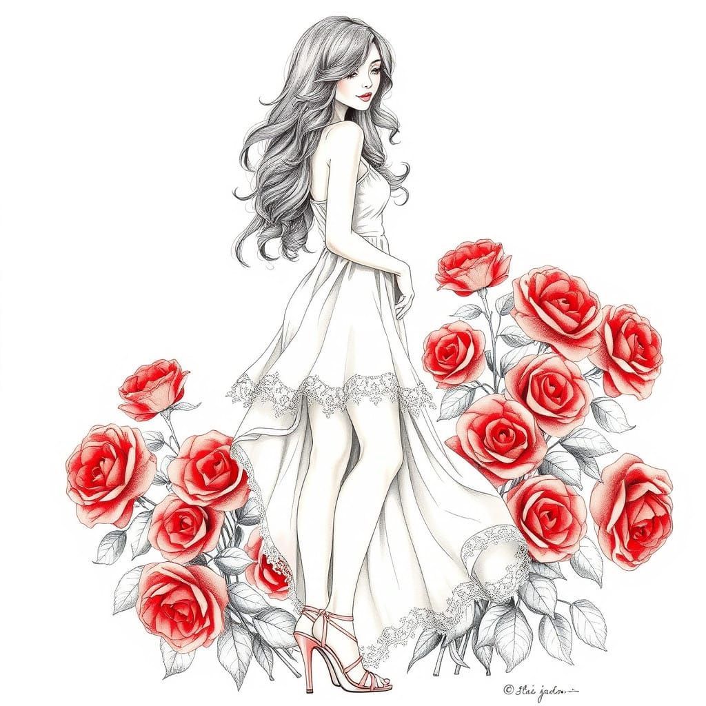 Ethereal Lady in Art Nouveau Style