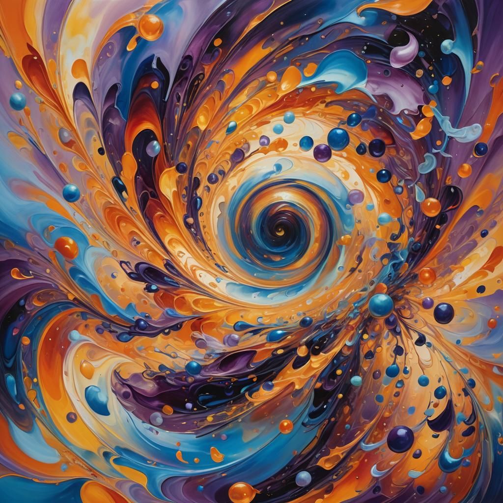 Paradoxical Being in Mystical Realm as Oil Painting