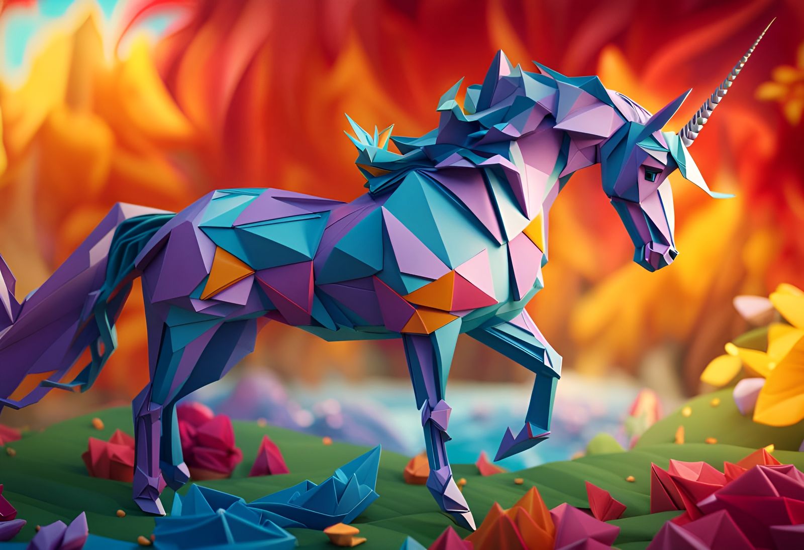 Origami Unicorn  by @Mavrik