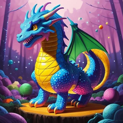 stary night in a forest wear dragons run wild
