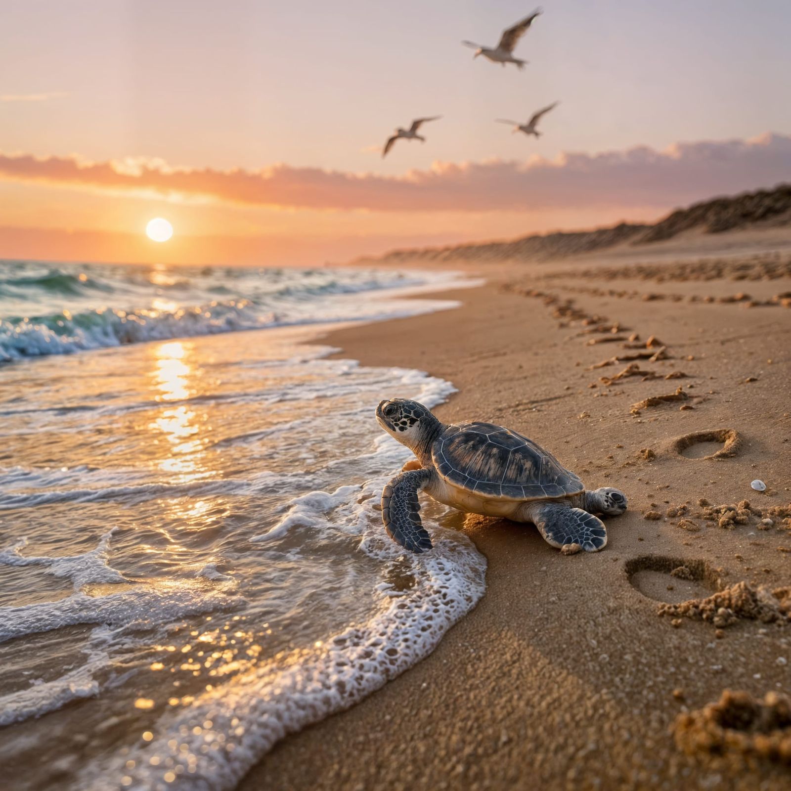 Baby Sea Turtle, End of the Long Journey  by @PVW