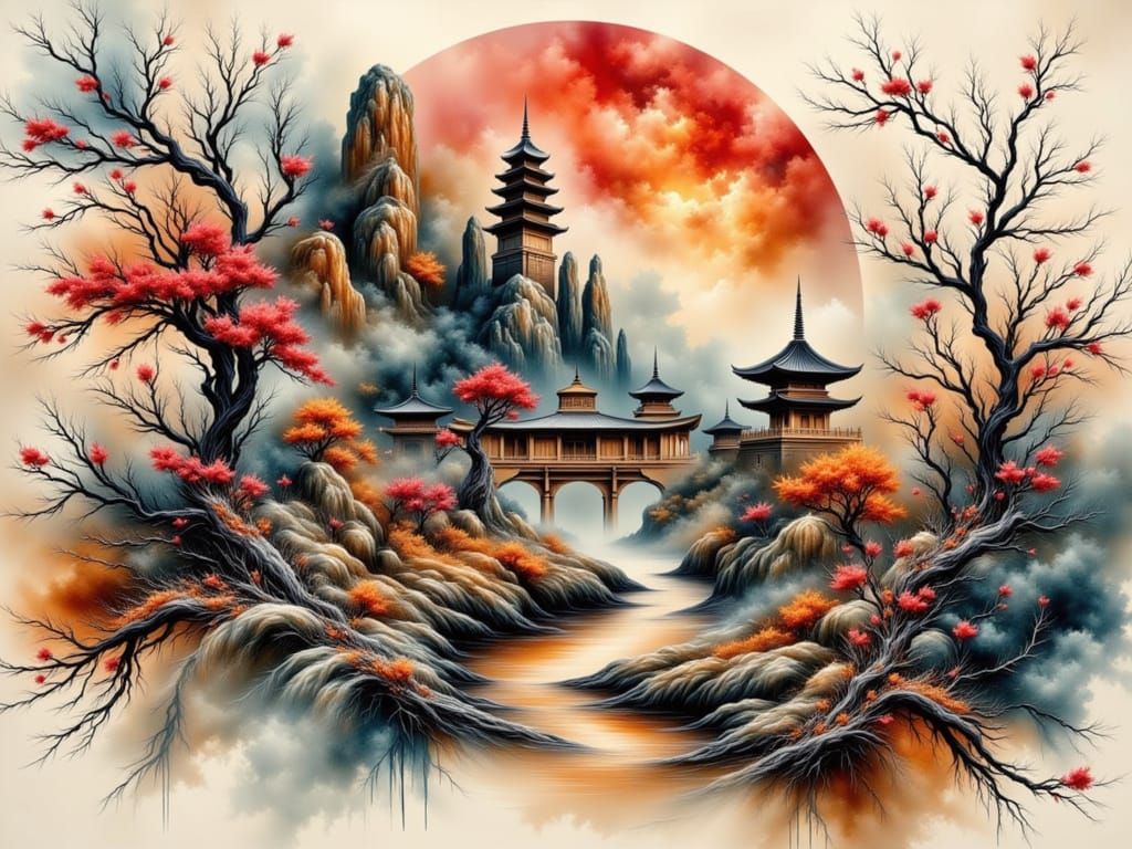 <lora:Abstract Oriental:1.0>