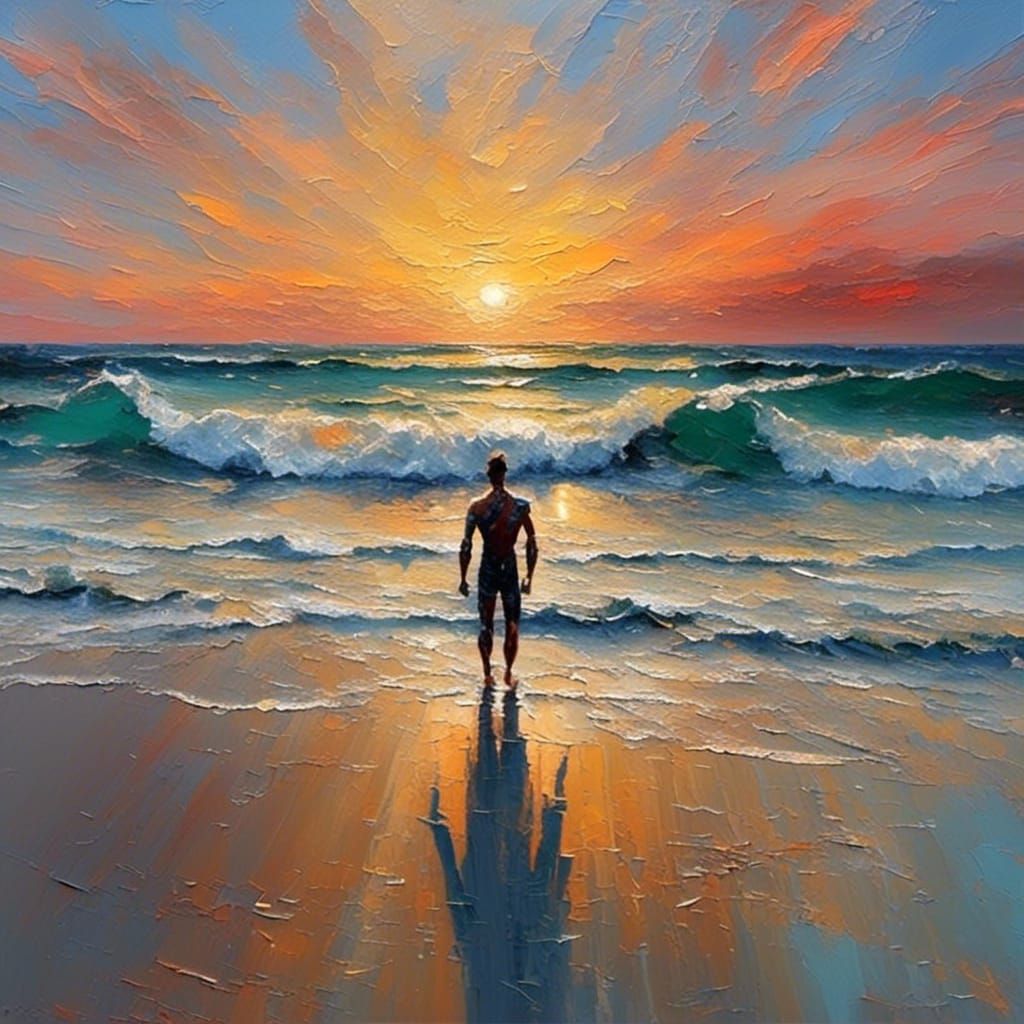<lora:Impasto1:1.0> (seascape_sunrise_on_a_beach_with_the_se...