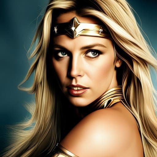 britney spears as wonder woman - AI Generated Artwork - NightCafe Creator