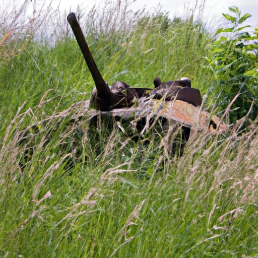 An abandoned ruined tank from World War One in the weeds at ...