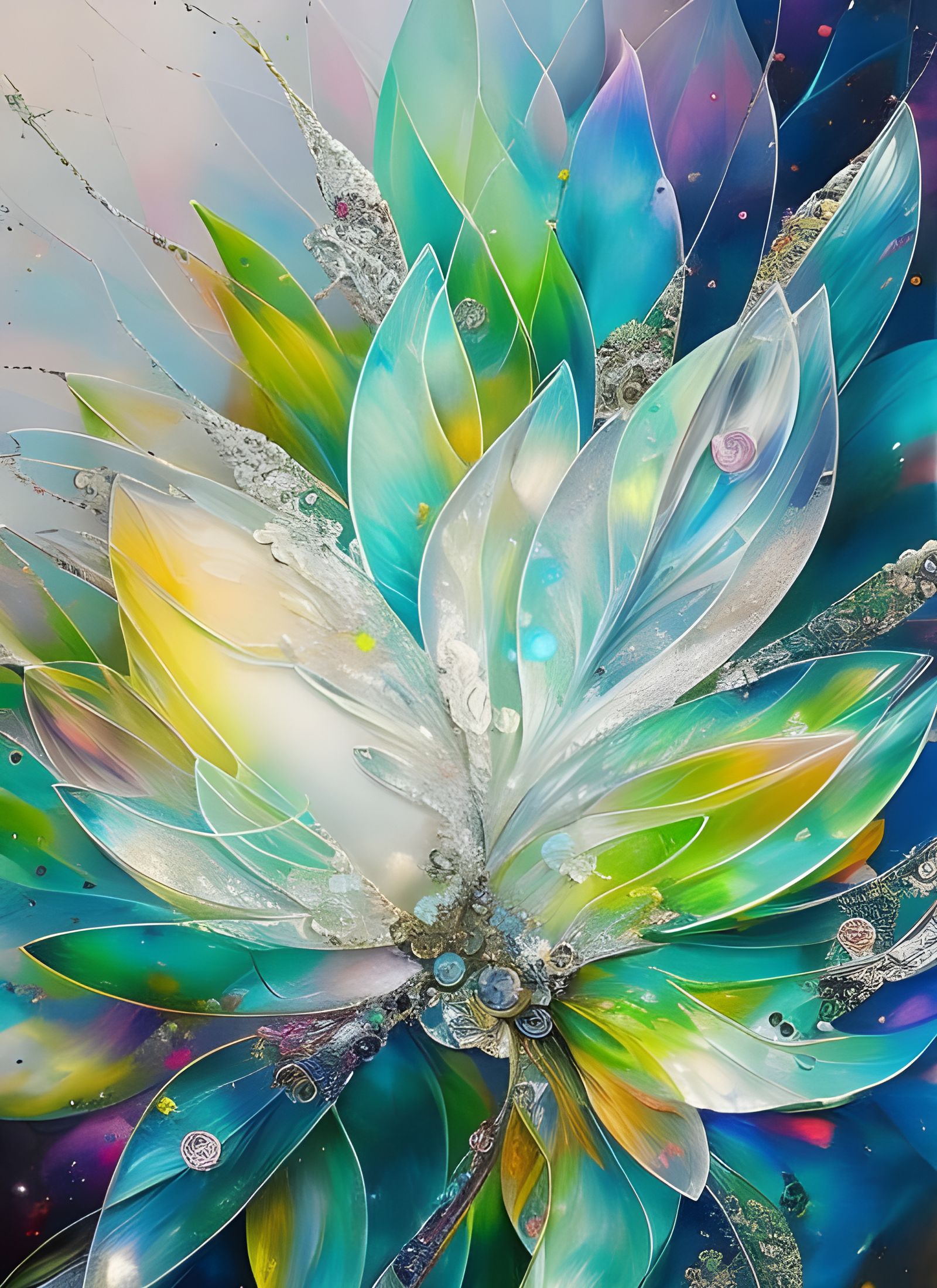 More Pretty Glass Crystal Flowers! - Open Prompt - AI Generated Artwork -  NightCafe Creator