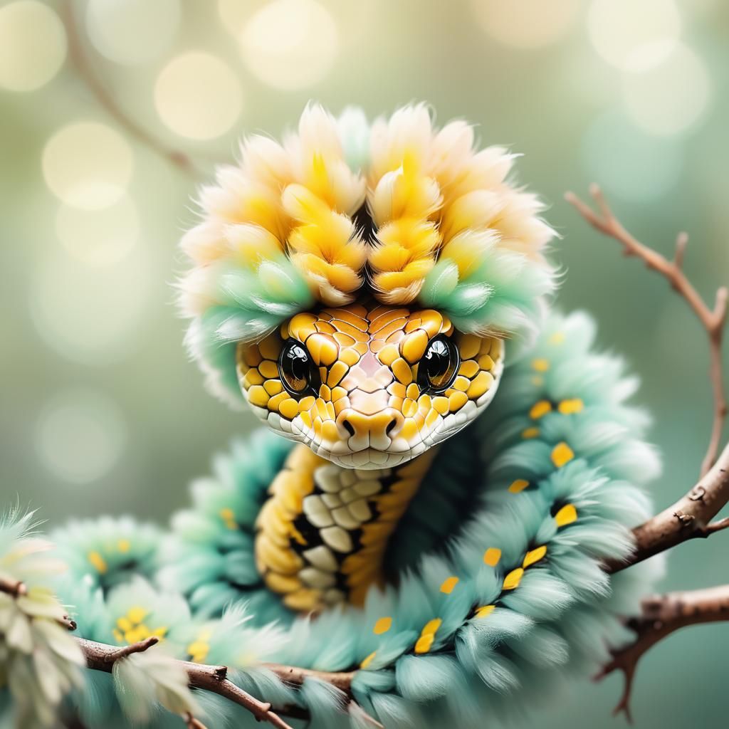 Hair, Hairy, Fur, Furry, Fluffy, Poofy, Floofy, Fuzzy, Adorable Baby Snake, 